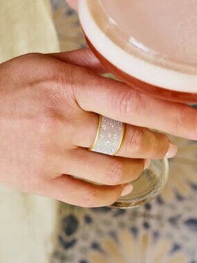 Freida Rothman Illuminated Coast Wide Cigar Band Ring Size 5 Armor Of Hope